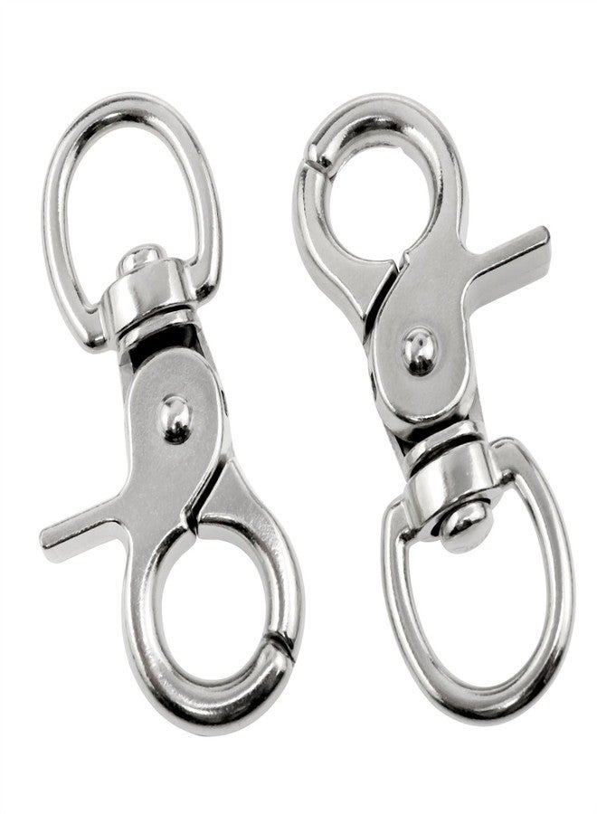 LoveIysp Lovelysp Zinc Alloy Key Chain Door Lock Pets Cage Hook Belt Clip Dog Leash Hooks for Webbing, leashes, pet Collars, Leash Rotation Clips (Silver 60mm) -2pcs - Image 1
